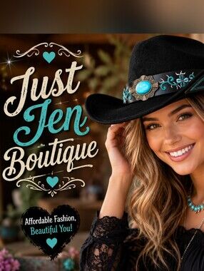 Black Western Cowgirl Hat with Turquoise Embroidery